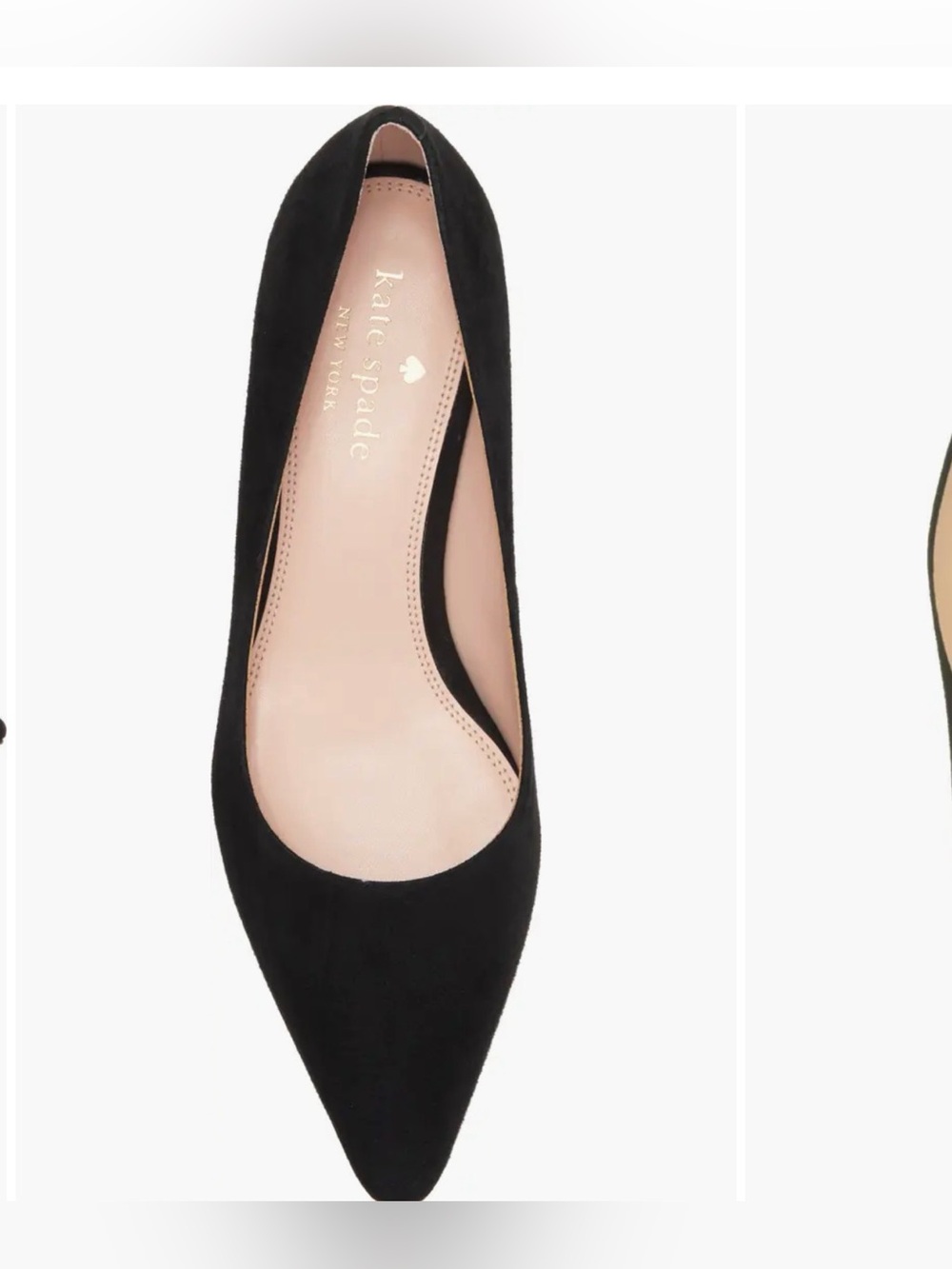 kate spade Black MIKO leathee Suede Pointed Toe Pumps size 5.5